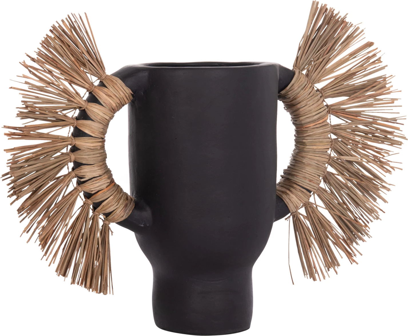 Vazo dekorative tavoline ALICA, terrakotë e zezë, bar i thatë, 55x19x34cm