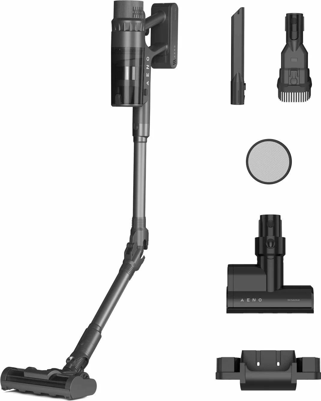 Fshesë vertikale me bateri Aeno SC2 530W 29.6V 2500mAh 800ml, e zezë/gri, set me aksesorë