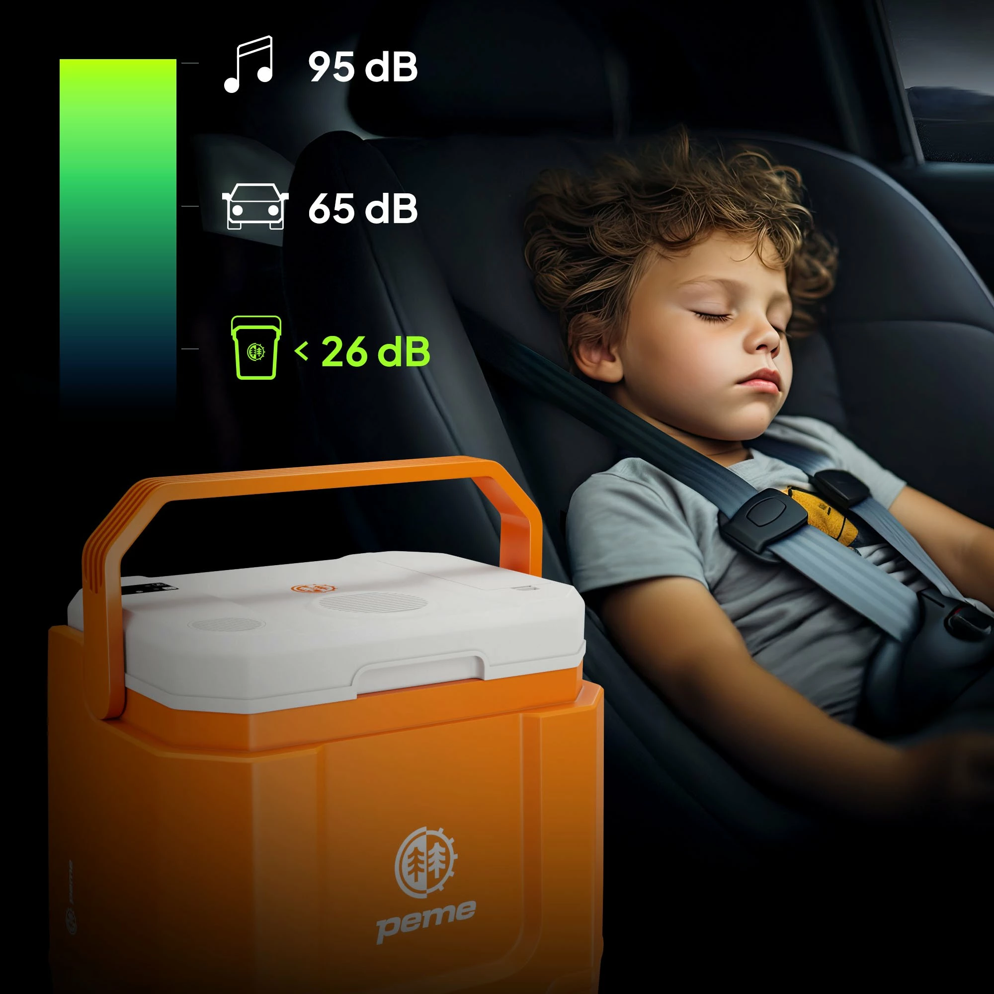 Frigorifer portativ kampingu Peme Trip 31.5 L, ftohje/ngrohje, AC/DC 12V/230V, USB, Bluetooth, portokalli