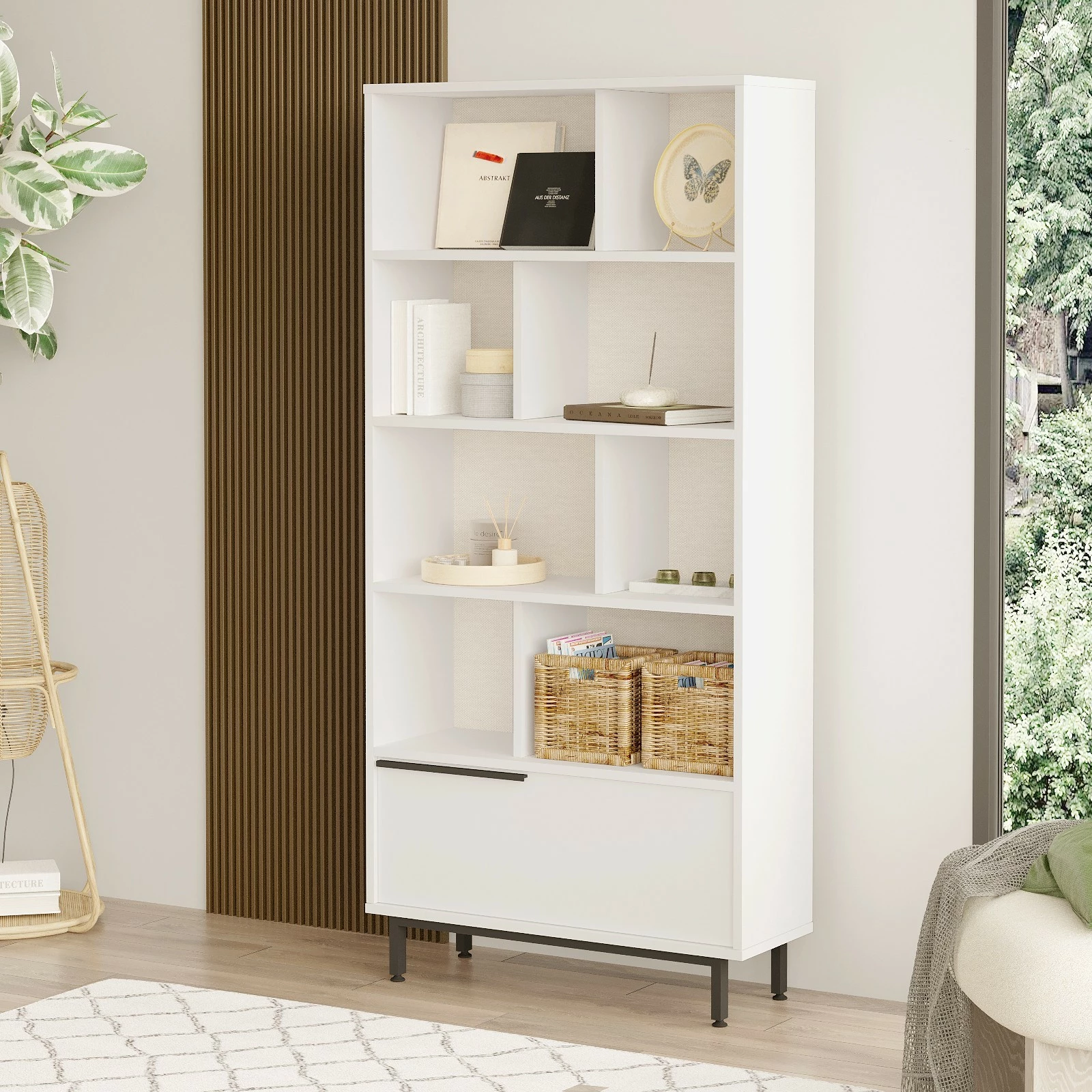 Raft librash Hanah Home, On4-W, ngjyrë e bardhë