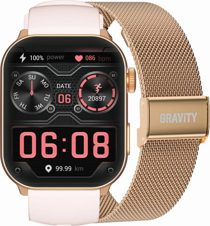 Smartwatch për femra Gravity, rozë