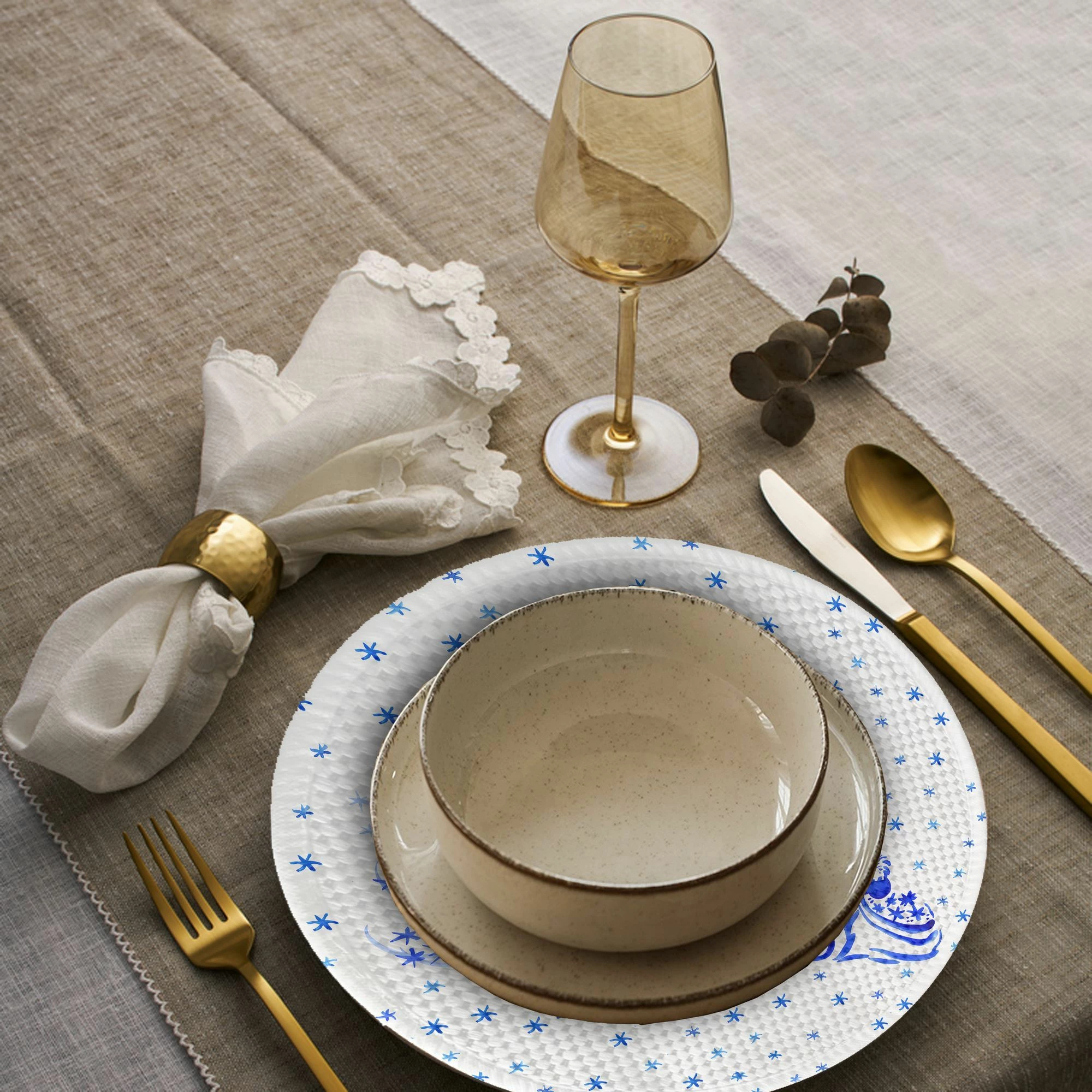 Set 4 nënshtrues tavoline Hermia Concept, shumëngjyrëshe, 37cm