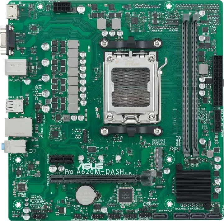 Pllakë amë ASUS PRO A620M-DASH-CSM, AMD, Socket AM5, DDR5, 96 GB, micro ATX