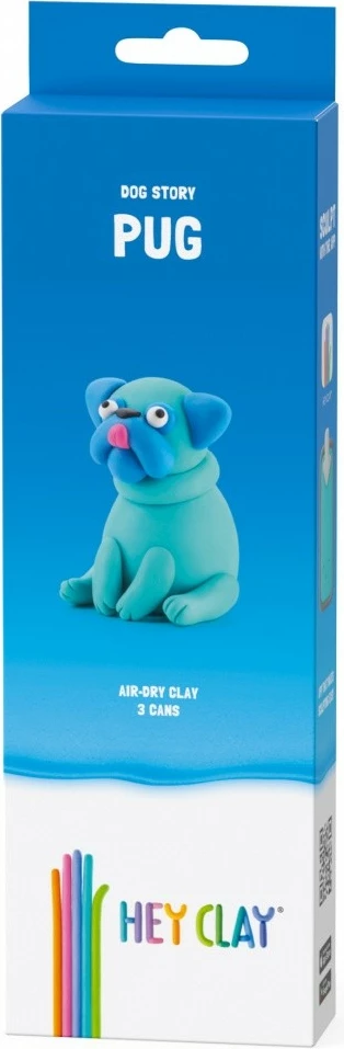 Masë modelimi Hey Clay Dog Story Pug, Tm Toys, 5 ngjyra