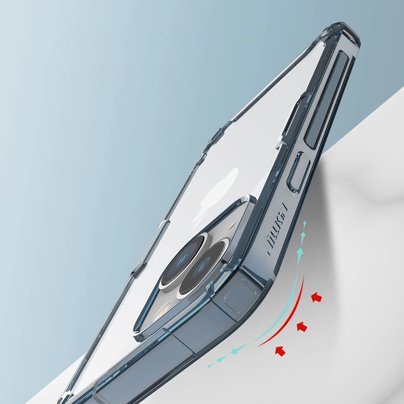 Mbështjellës Nillkin Nature Pro për iPhone 14 Plus, i blinduar, Kaltër/Transparent