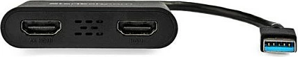 Adapter StarTech USB32HD2, USB 3.0 në 2x HDMI, 4K/30Hz, i zi