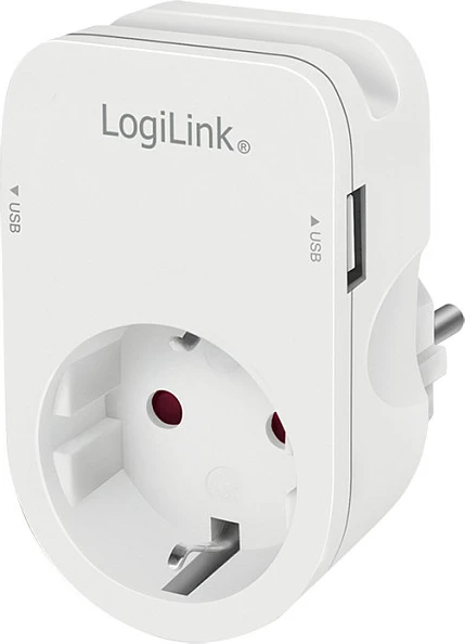 Karikues USB-A LogiLink 17W 2-port, 2x USB-A, prizë CEE 7/3, i bardhë