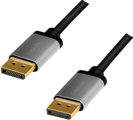 Kabllo DisplayPort LogiLink, DP në DP, 4K 60Hz, 5 m, alu, zi/hiri