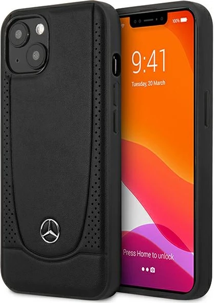 Mbështjellës Mercedes MEHCP14MARMBK për iPhone 14 Plus 6.7", lëkurë, i zi