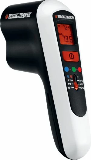 Matës temperature dhe detektor rrjedhjesh Black&Decker TLD100, shkallë C/F, ekran LED, bardhë/zi