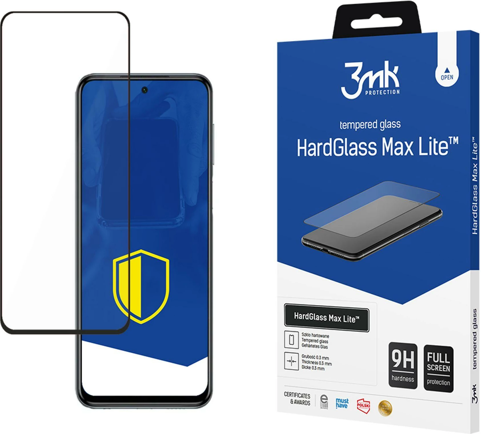 Xham mbrojtës 3mk HardGlass Max Lite për Xiaomi Redmi Note 9 Pro Max