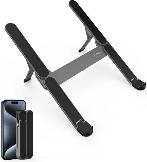 mbajtës i palosshëm për laptop SODI 314 Mini, rregullim 6 nivele, 10-16 inç, 5 kg, gri