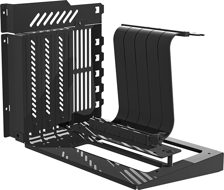 Kasë Darkflash DY470 me 4 ventilatorë ARGB dhe mbajtëse GPU, e zezë