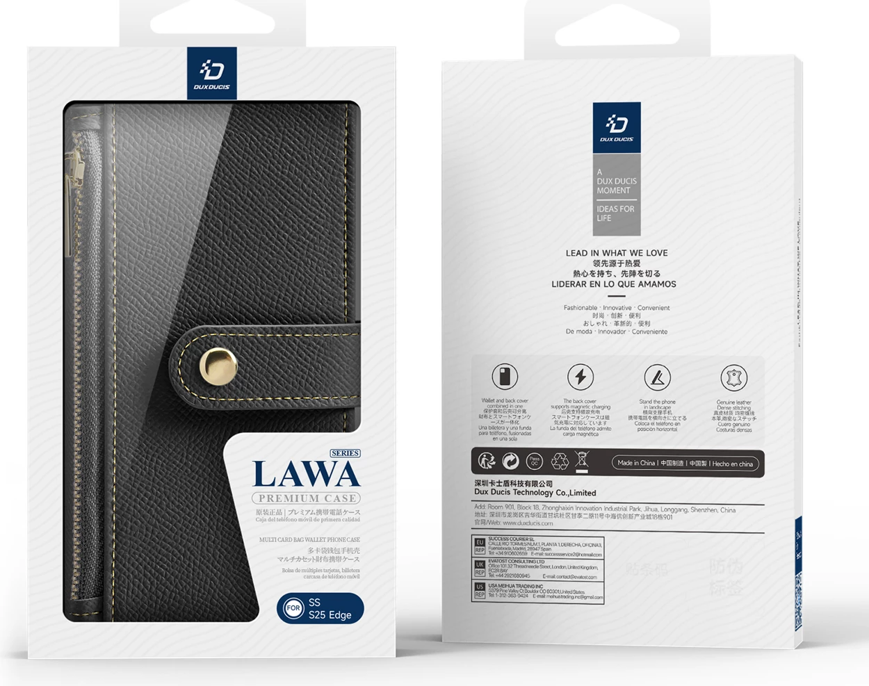 Mbështjellës Dux Ducis Lava për Samsung Galaxy S25 Edge, me MagSafe, i zi