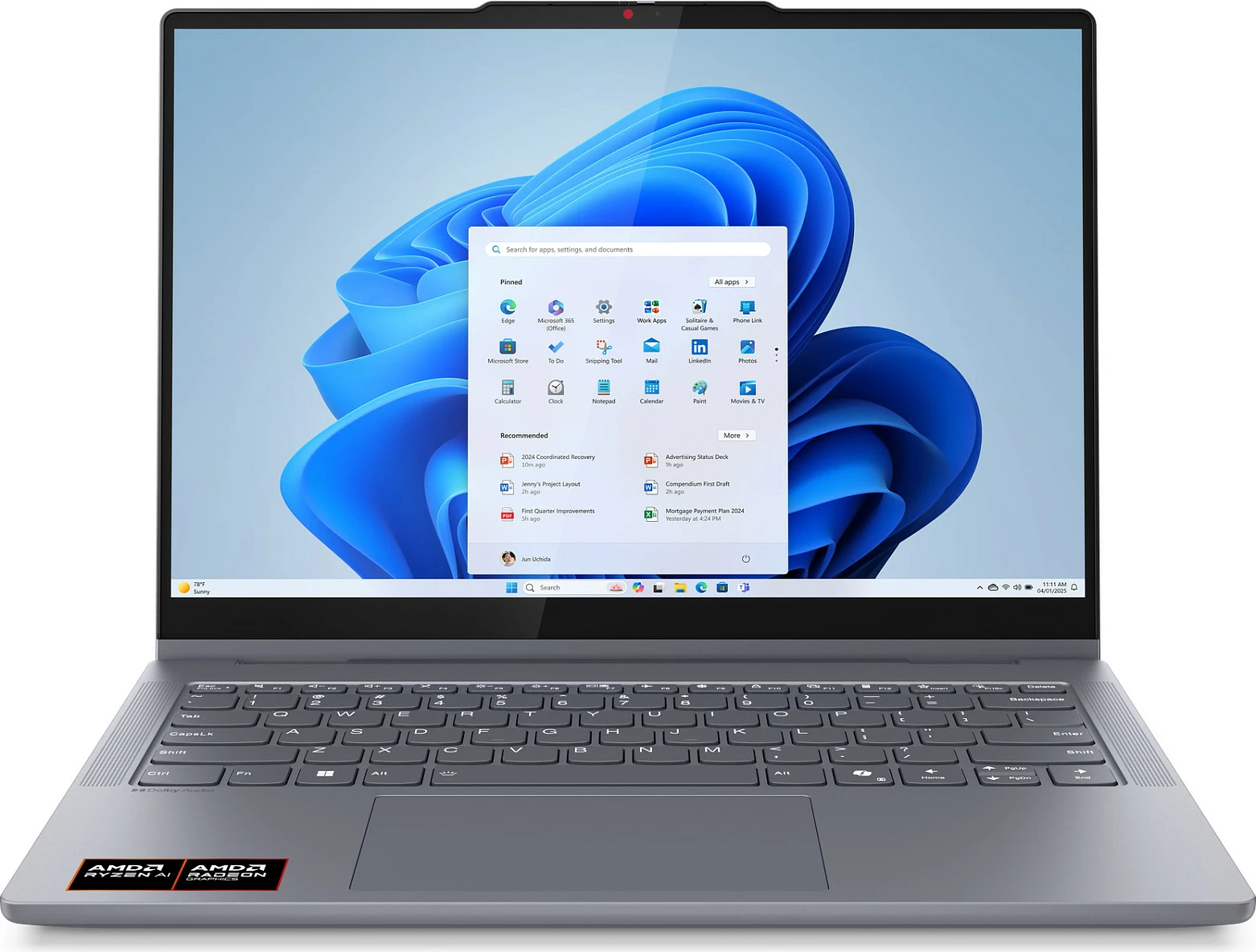 Laptop 2-në-1 Lenovo IdeaPad 5, Ryzen AI 5 340, 16GB RAM Memorje, 512GB SSD, 14" WUXGA, Windows 11 Home, Luna Grey