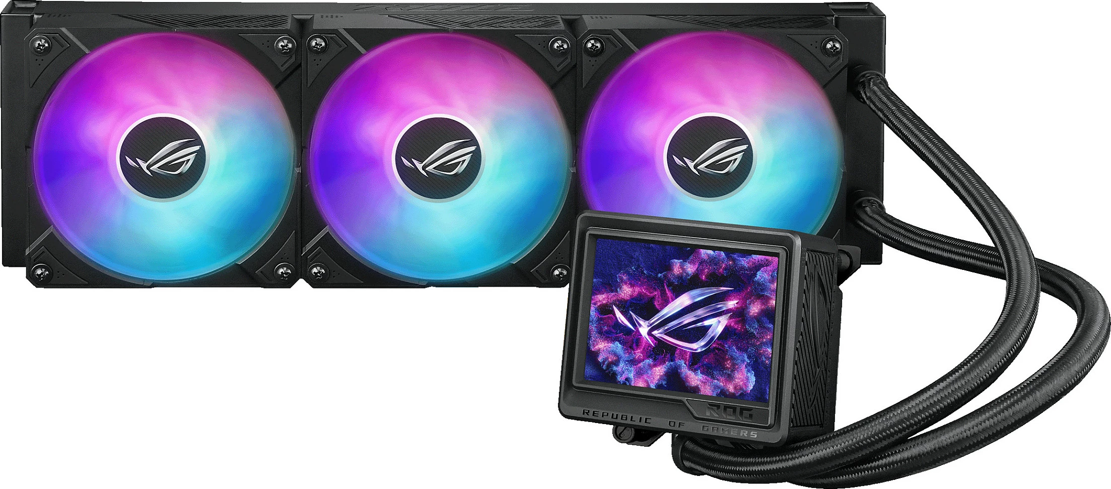 Ftohës uji all-in-one ASUS ROG Ryujin III 360 ARGB Extreme, 3x12cm, ekran LCD, i zi