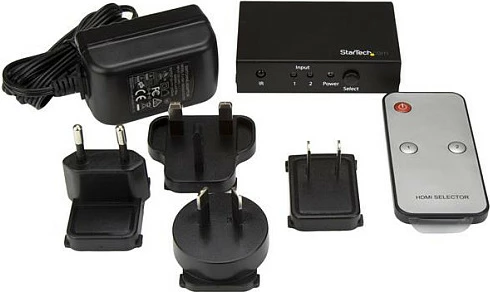 HDMI Switch StarTech VS221HD20, 2-Port, 4K 60Hz, HDR, HDCP 2.2, me telekomandë, i zi