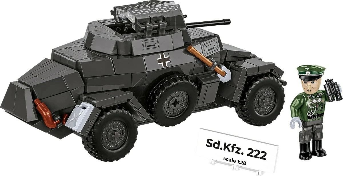 Set blloqesh Cobi Klocki Sd.Kfz. 222, 502 pjesë, me figurë, gri