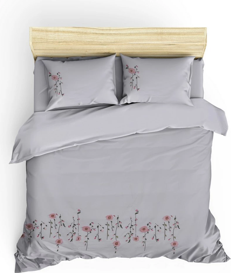 Set mbulesash për jorgan dopio, satin, L'essentiel, Perla, e bardhë/rozë