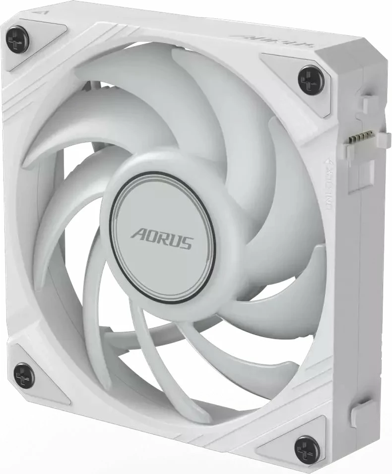Ventilator kasë PC Gigabyte AORUS EZ Chain Fan 120 Ice GP-ECFAN1201 ICE, 120mm ARGB PWM 4-pin, 2000rpm, i bardhë, 1 copë