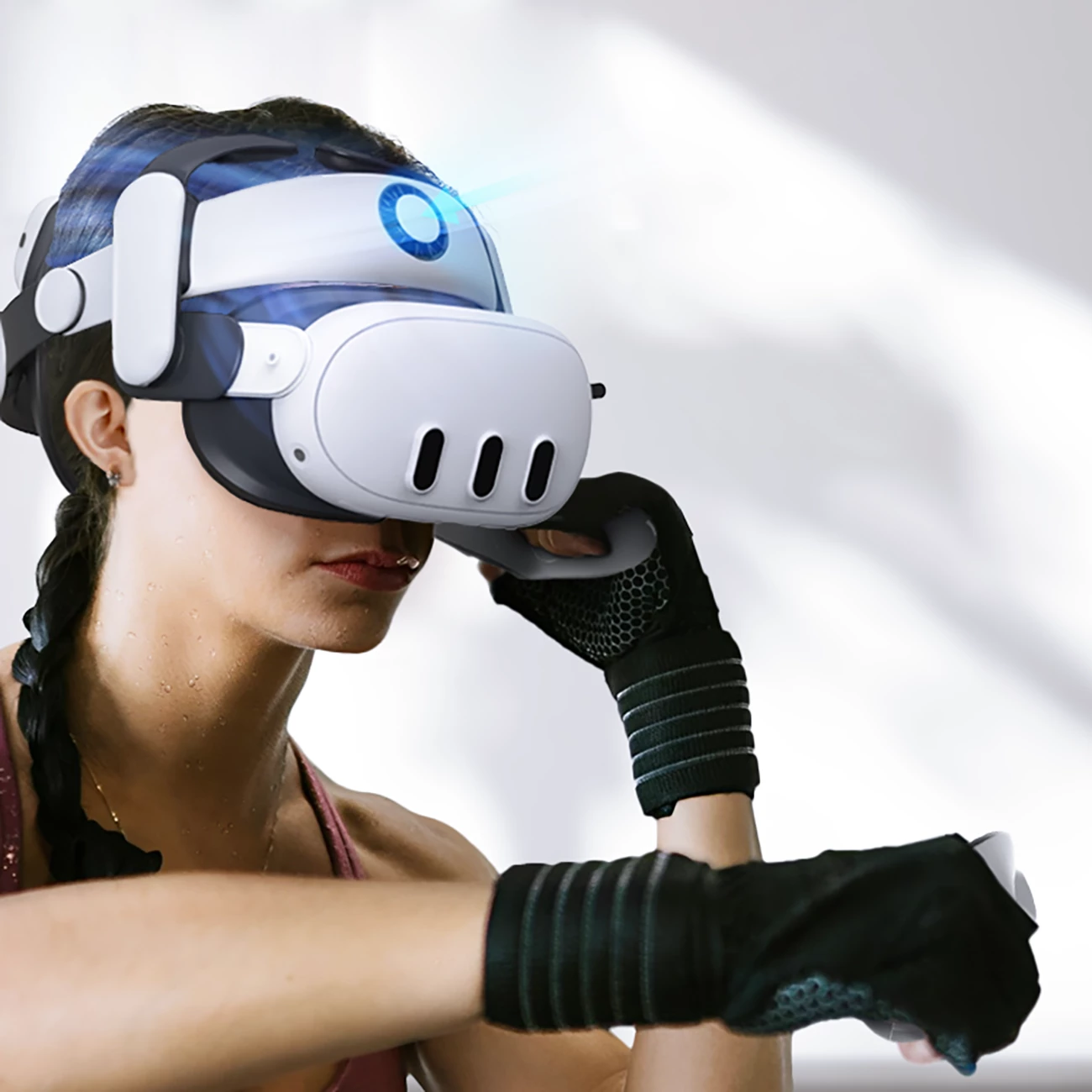 Rrip koke për VR, BoboVR S3 Pro, për Meta Quest 3, me ftohje me ventilator, bateri B100 10000 mAh, bardhë e zi