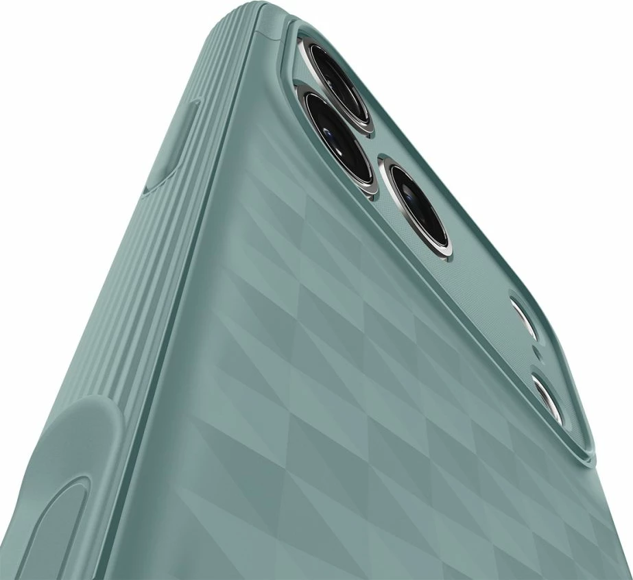 Mbështjellës Spigen Parallax S MagSafe për iPhone 17 Pro Max me stendë të palosshme, TPU, jeshile