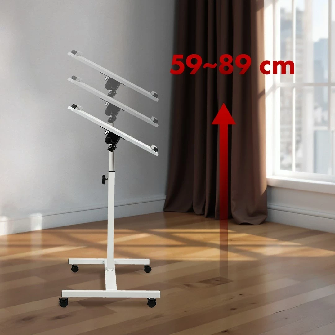 Tavolinë mobile Maclean MC-121 W, për laptop, rregullim lartësie 59-89cm, e bardhë