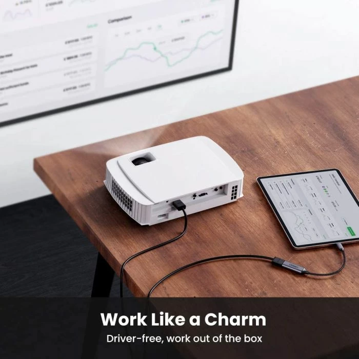 Adapter USB-C në HDMI, UGREEN 70444, HDMI 2.0, 4K@60Hz, HDCP 2.2, 3D, argjend, në kuti