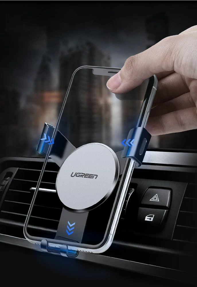 Mbajtëse telefoni për veturë Ugreen LP130 Gravity, për grilë ventilimi, 4.7-6.5", rrotullim 360°, Silver