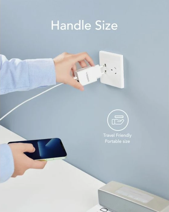 Karikues muri VEGER VLS302U, 2-port USB-A/USB-C, PD3.0/QC3.0 30W, i bardhë