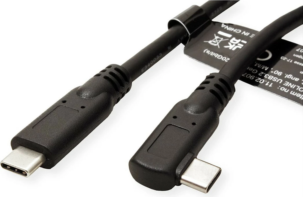 Kabllo ROLINE USB 3.2 Gen 2x2, USB-C në USB-C, 1m, 20Gbps, PD 100W, e zezë