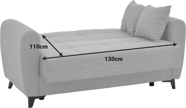 Divan-krevat me depo dy ulëse Lincoln, ngjyrë bezhë, 165x85x90cm