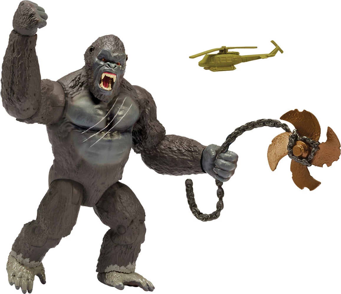 Monsterverse Kong Skull Island - Ferocious Kong 15cm Figure with Helicopter & Chain Propeller