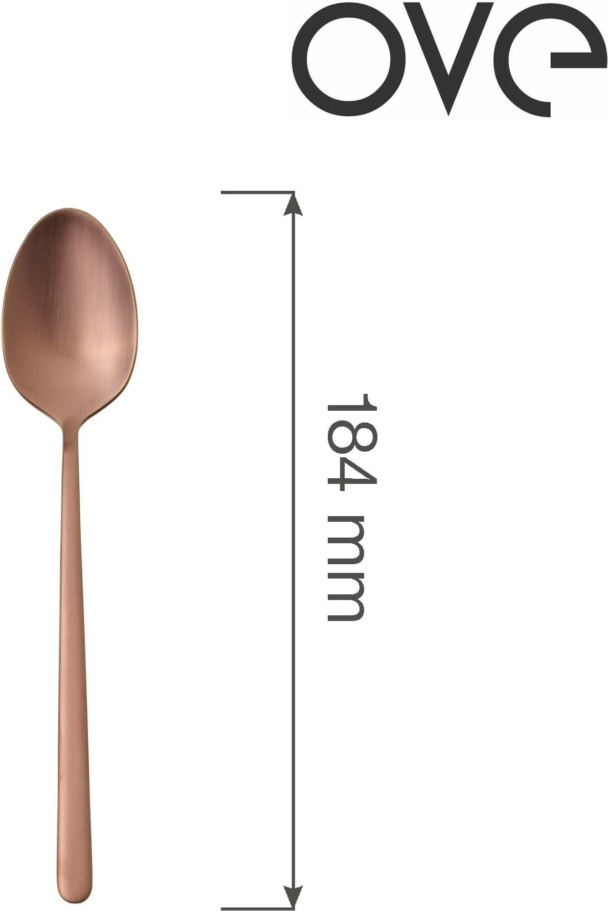 Lugë ëmbëlsire OVE Amarone Bronze 184 mm, copper, set 12 copë