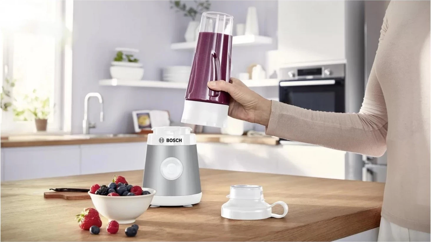 Blender Bosch MMB 2111T, 800ml, USB-C, ngjyrë argjendi