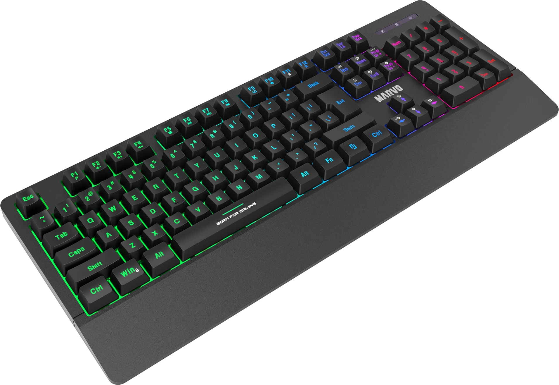 Tastierë gaming Marvo K635, full-size, membranë, USB, RGB, 104 taste, e zezë