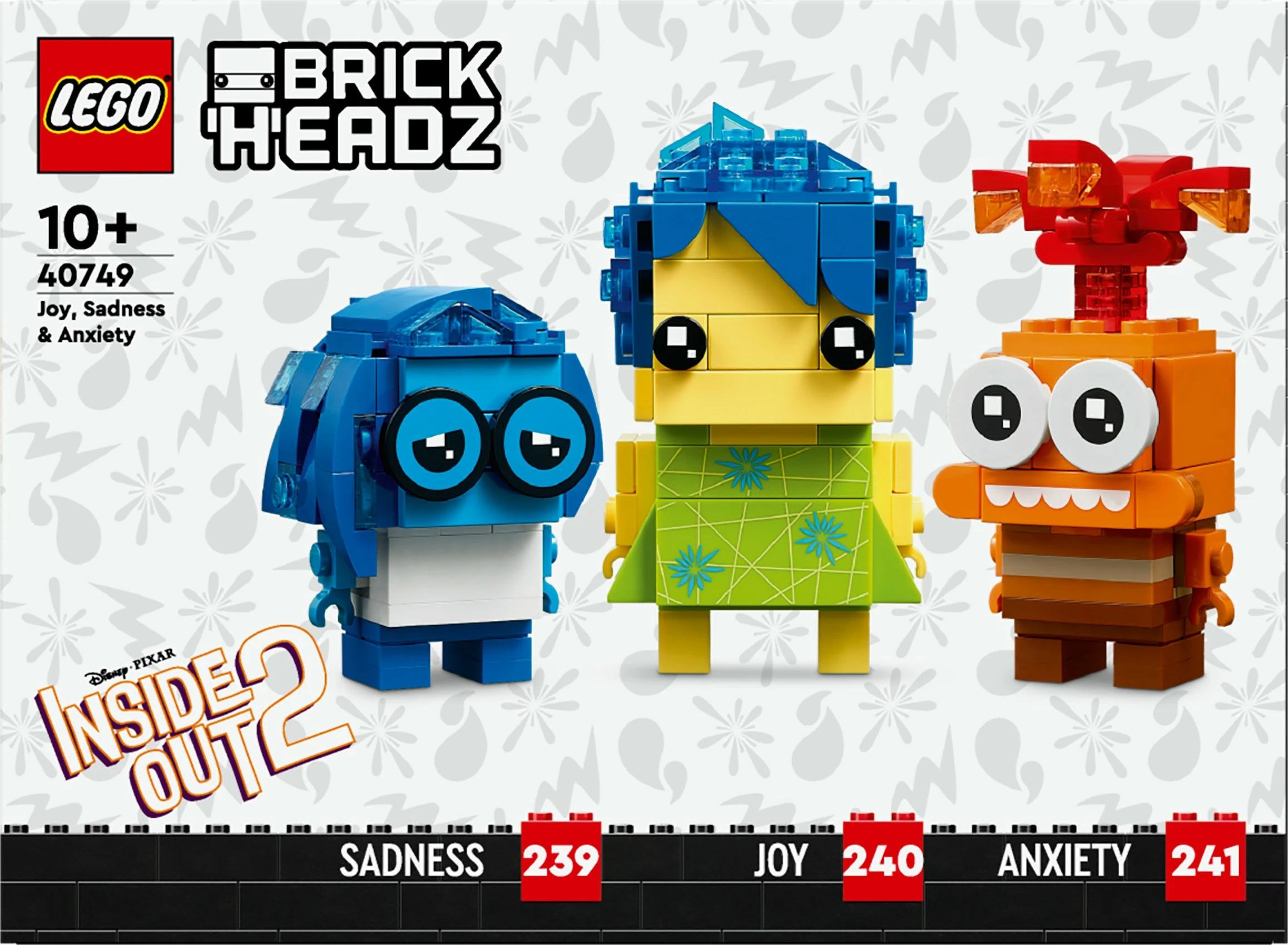 Set ndërtimi LEGO 40749, Joy, Sadness & Anxiety, shumëngjyrësh