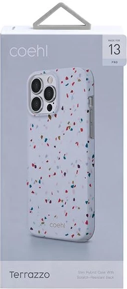 Mbështjellës UNIQ Coehl Terrazzo për iPhone 13 / 13 Pro, Bardhë