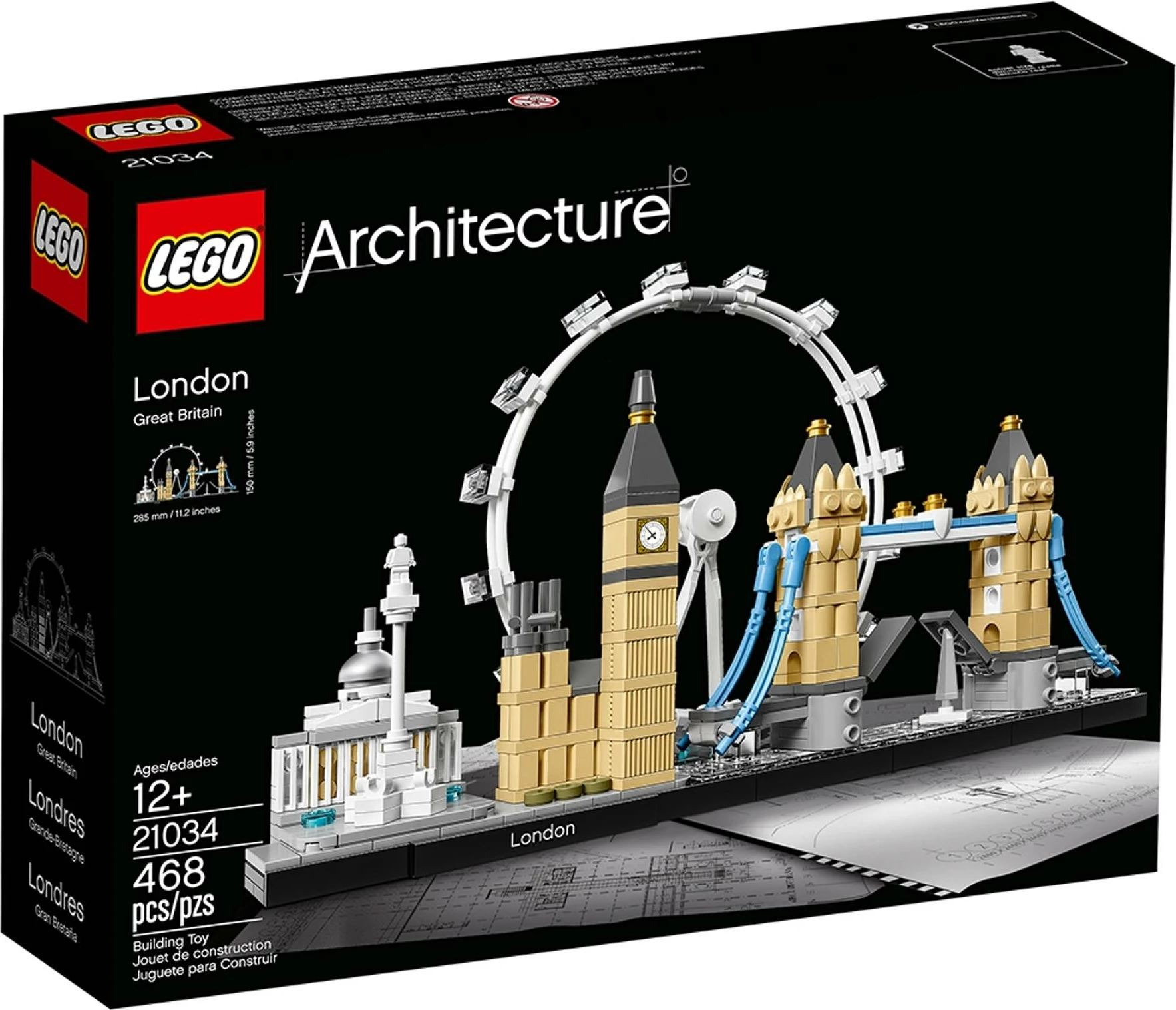 Set ndërtimi LEGO Architecture London 21034, 468 copë