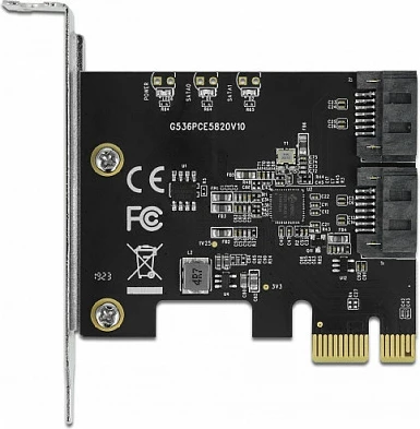 Kartë PCIe SATA DeLOCK 90431, JMicron JMB582, 2x SATA III 6 Gbit/s