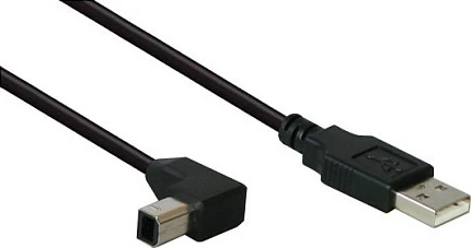 Kabllo USB 2.0 GoodConnections A në B, këndore poshtë, 5m, e zezë