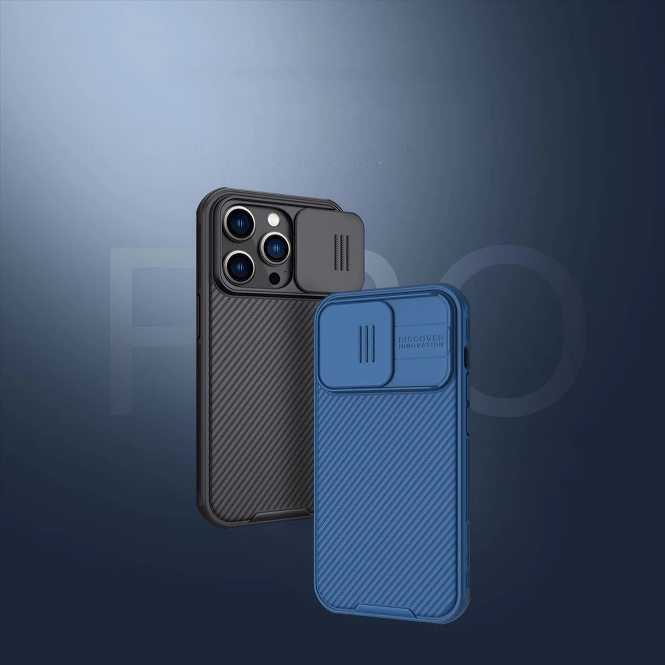 Mbështjellës Nillkin CamShield Pro për iPhone 14 Pro, me kapak kamere, Kaltër