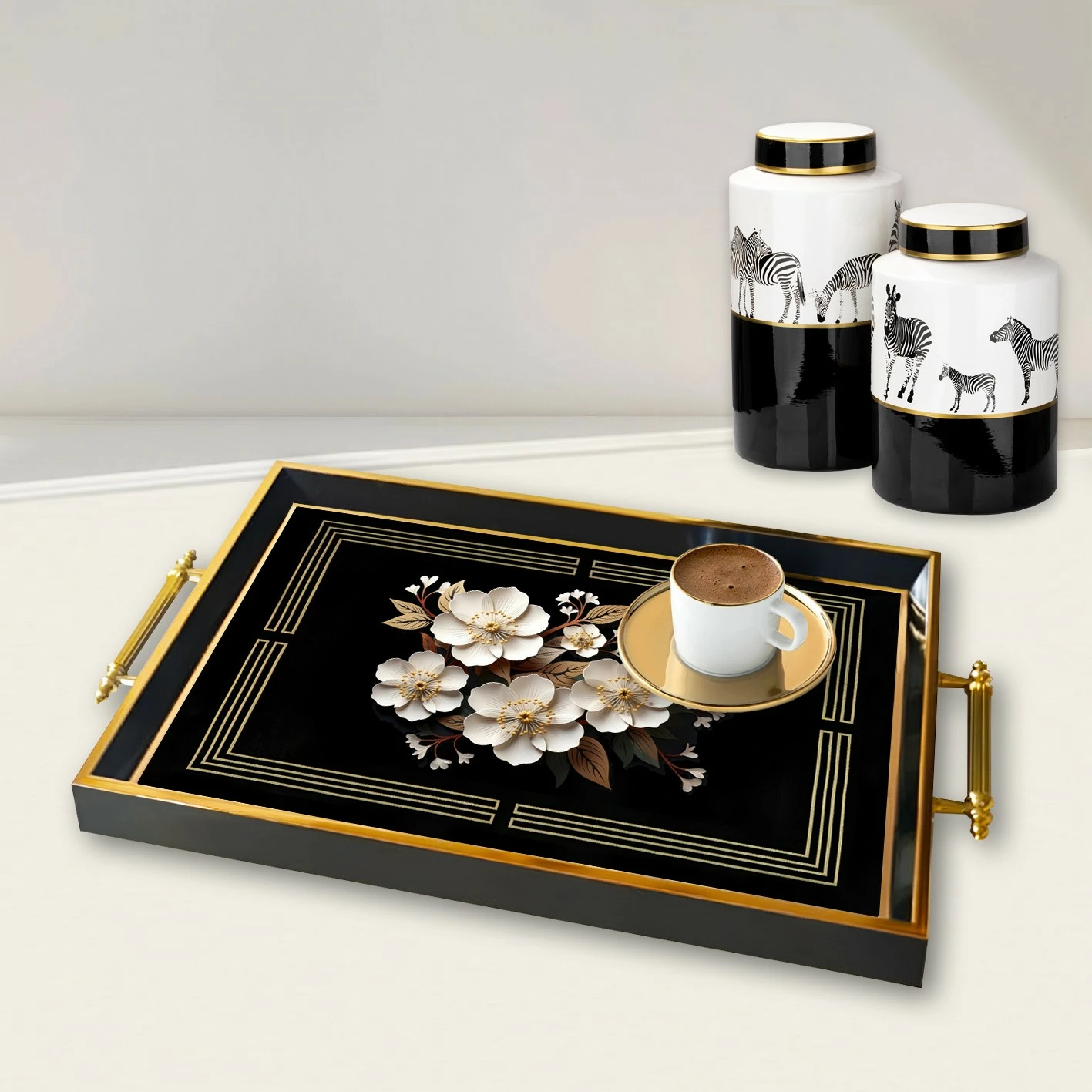 Tabakë dekorative prej qelqi, shumëngjyrëshe, Aberto Design, TPA9934, 50x29x3.5cm