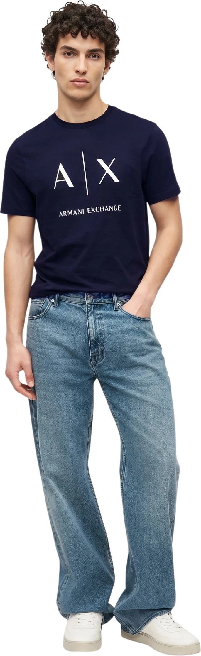 Maicë për meshkuj Armani Exchange XM002683 AF10356, blu e errët [Madhësia: XS]