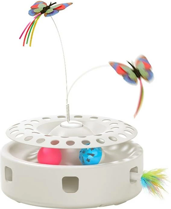 Lodër interaktive për mace Rojeco RWJTY823-02, 3-në-1, e bardhë