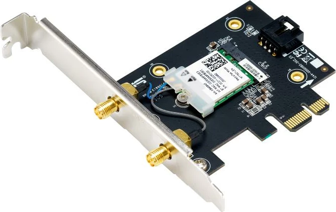 kartë rrjeti Wi‑Fi 7, ASUS PCE-BE6500 (90IG09G0-MO0B00), PCI-Express x1, deri 2.8 Gbps, Bluetooth 5.4, me dy antena