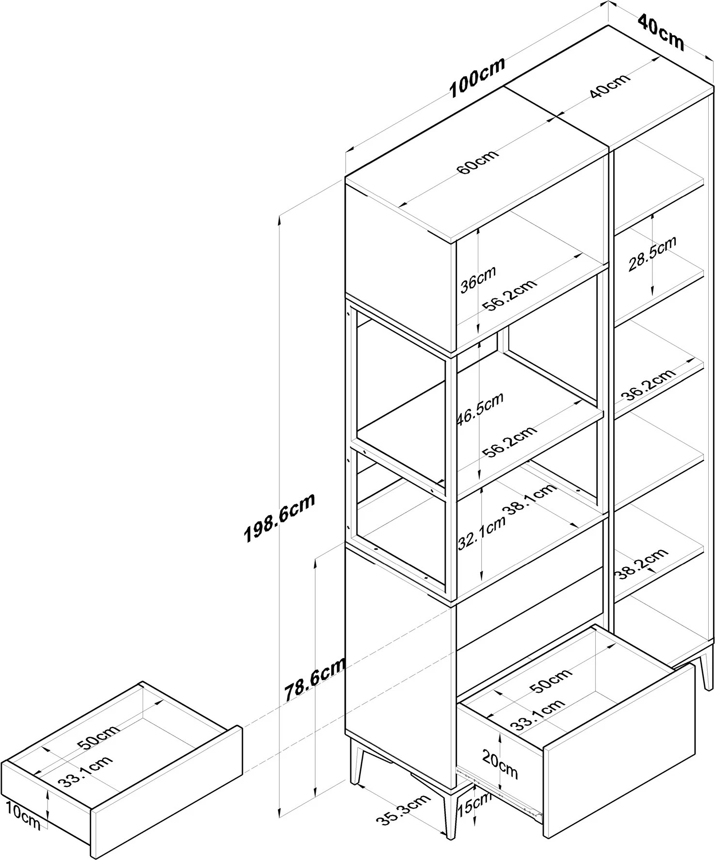 Dollap multifunksional, i bardhë, Hanah Home JE143 - 3113