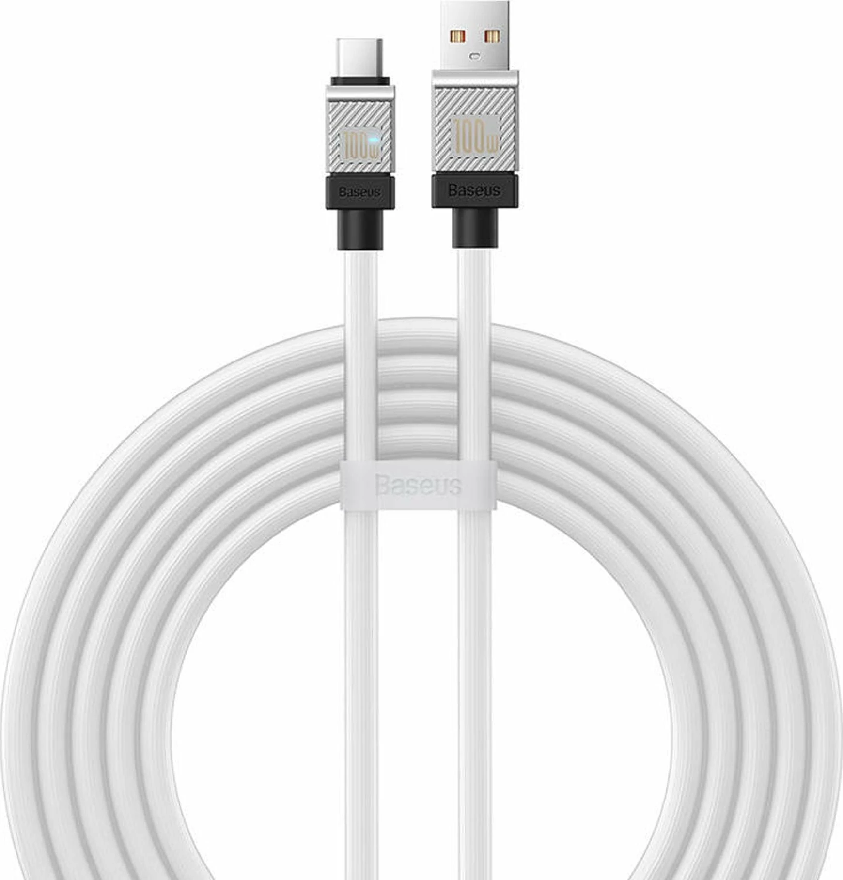 Kablë Baseus CAKW000702 USB-A në USB-C 2 m 100 W, e bardhë