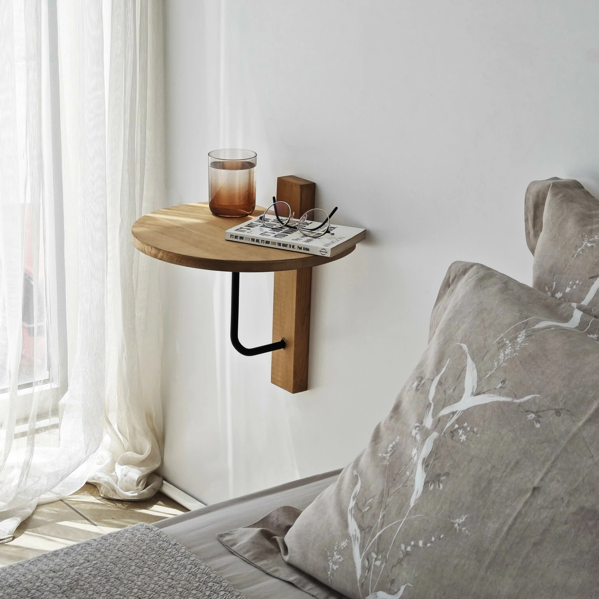 Raft muri Skye Decor, ngjyrë e zezë dhe lis, Reve