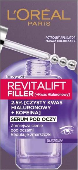Serum për sy L'Oreal Paris Revitalift Filler [+Hyaluronic Acid] për femra 20ml
